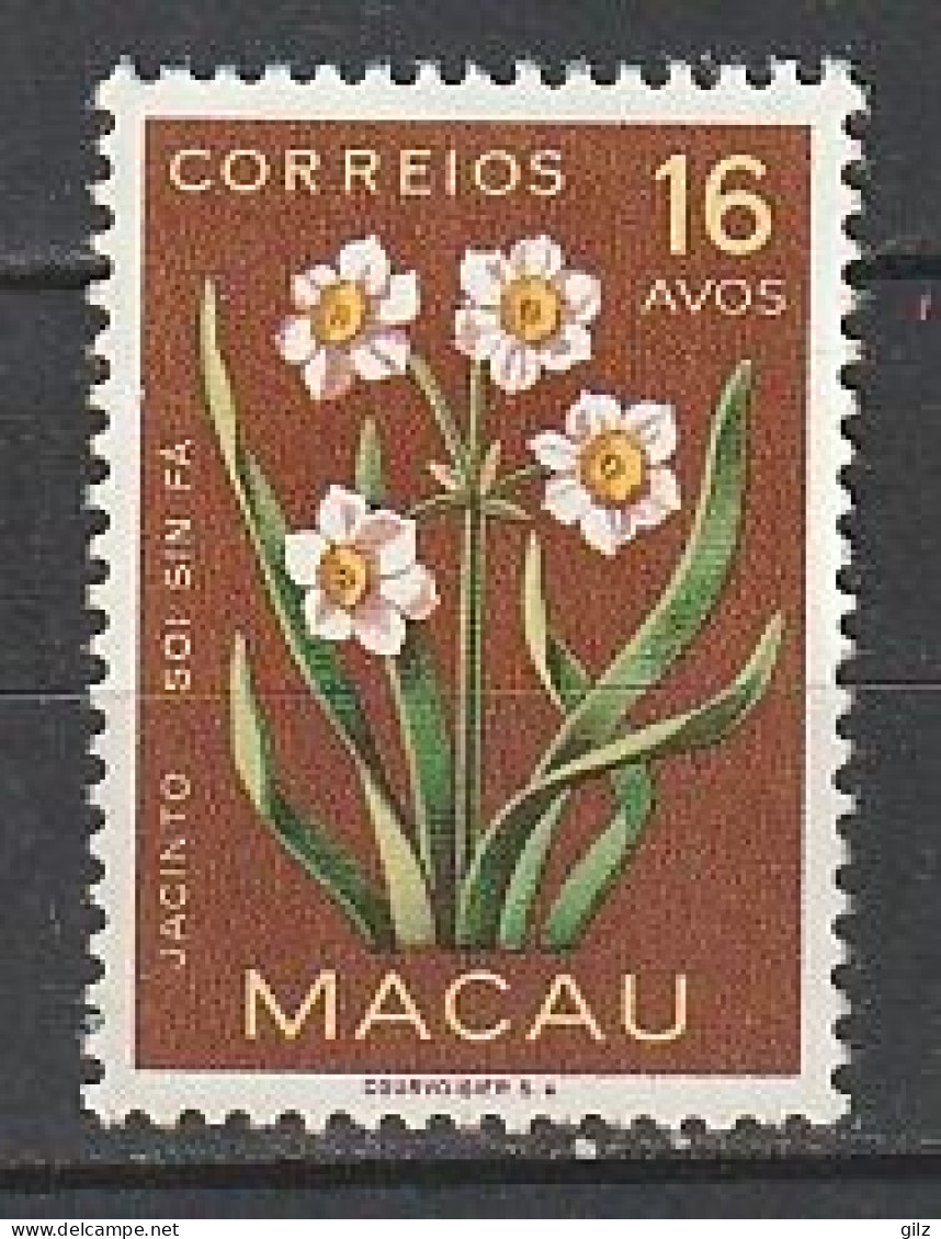 MACAO 367* Fleur, Jacinthe (trace De Charniere) 1953 - Nuovi