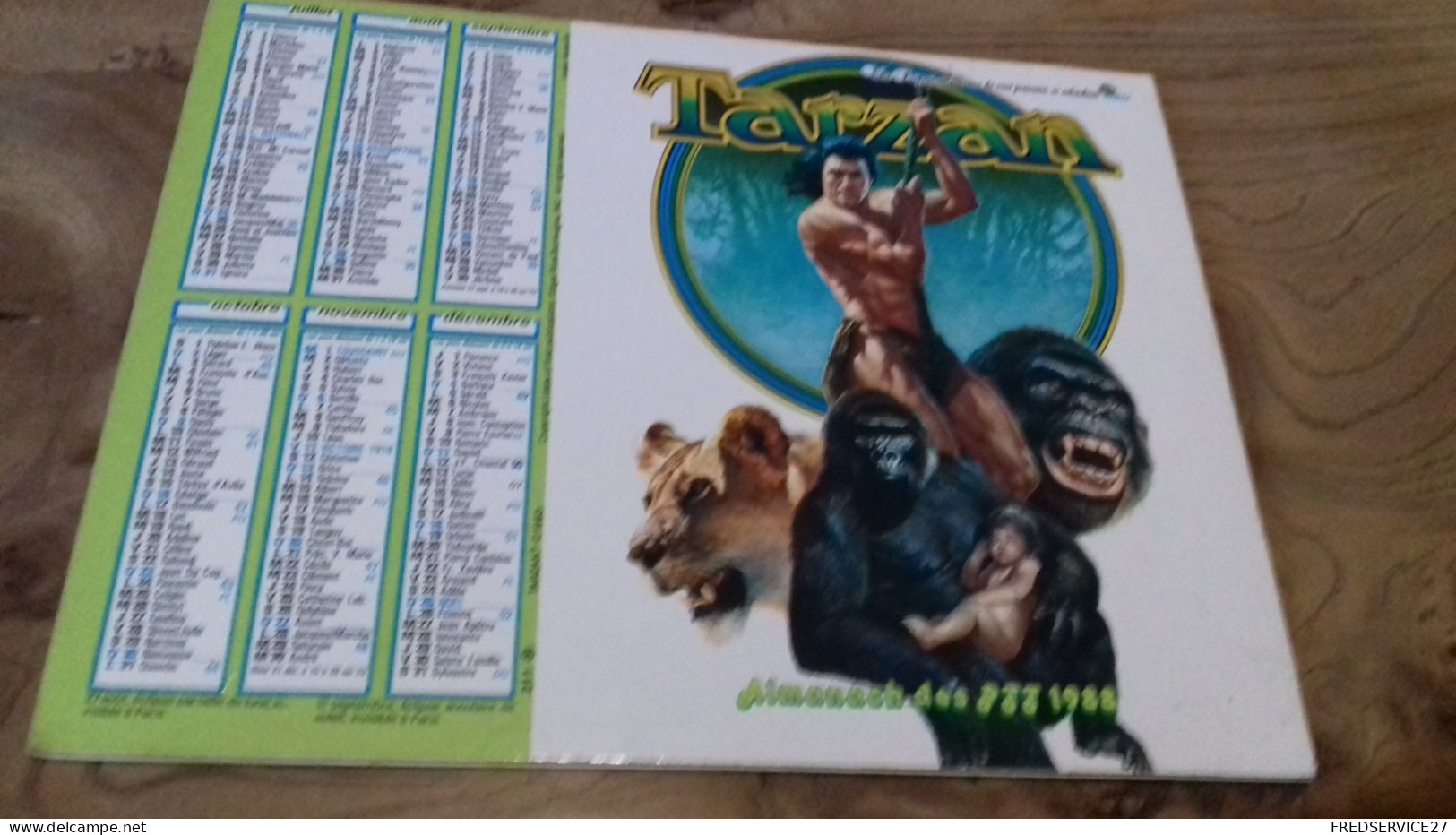 155/ CALENDRIER ALMANACH TARZAN 1988 RARE TRES BONNE ETAT - Groot Formaat: 1981-90