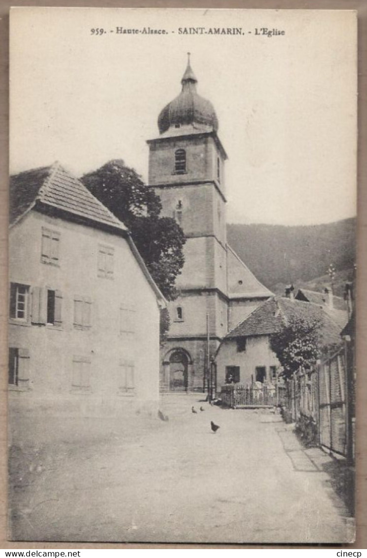 CPA 68 - SAINT AMARIN - L'Eglise - TB PLAN EDIFICE RELIGIEUX CENTRE VILLAGE Rue - Saint Amarin