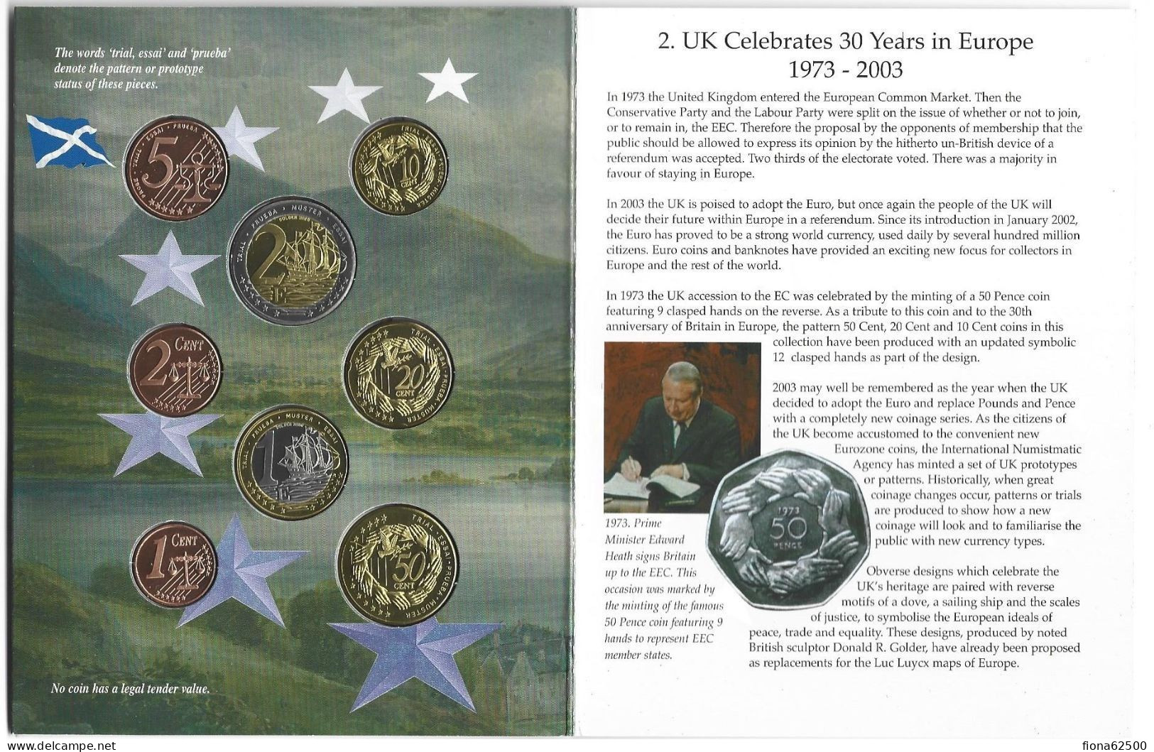 SERIE € ESSAIS 2003 . UNITED KINGDOM . - Private Proofs / Unofficial