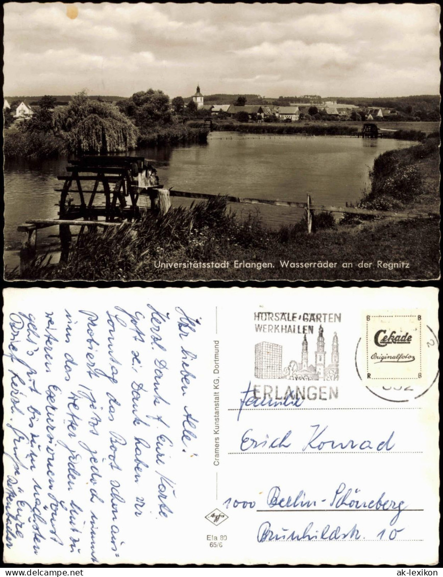 Ansichtskarte Erlangen Wasserräder An Der Regnitz 1965 - Erlangen