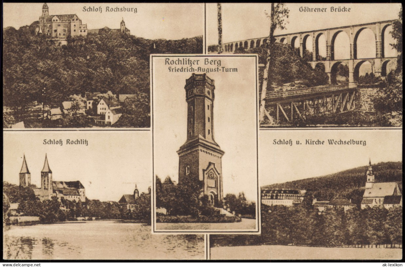 Rochlitz Mehrbild-AK Mit  Schloß Rochsburg Friedrich-August-Turm 1910 - Rochlitz