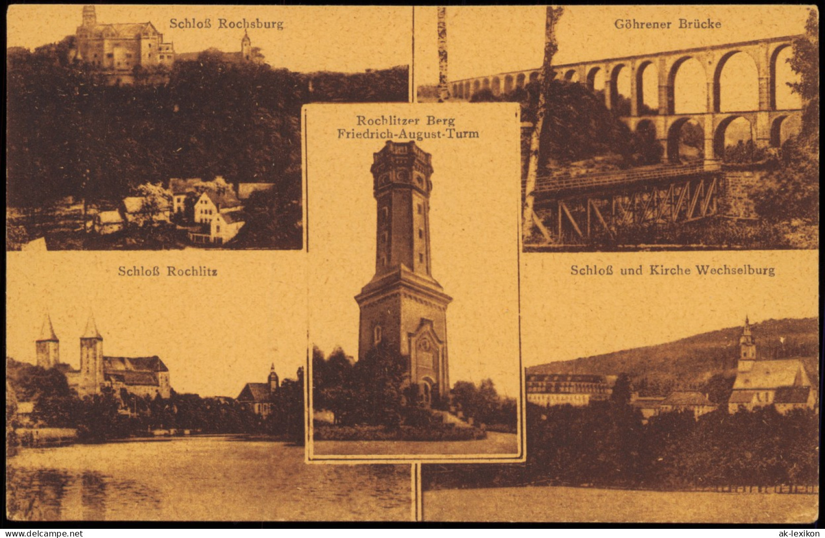 Rochlitz Umland-Ansichten (Göhrener Brücke, Schloss Rochlitz & Rochsburg) 1910 - Rochlitz