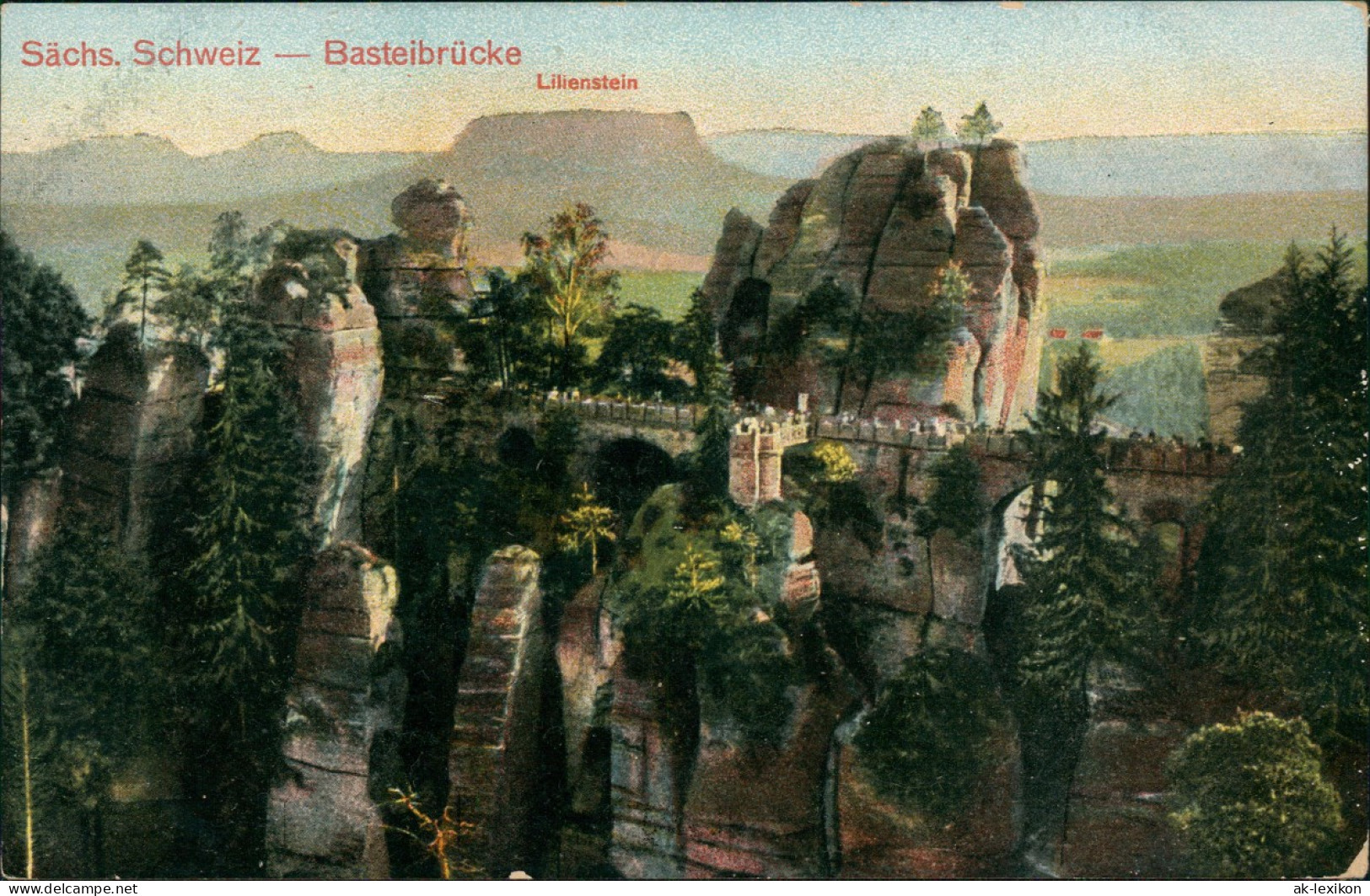 Ansichtskarte Rathen Basteibrücke Sächsische Schweiz 1910 - Rathen