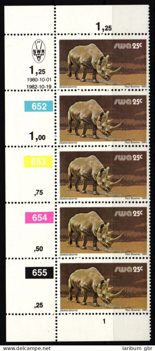 Südwestafrika 488 Postfrisch Fünferstreifen Wildtiere #IP560 - Namibia (1990- ...)