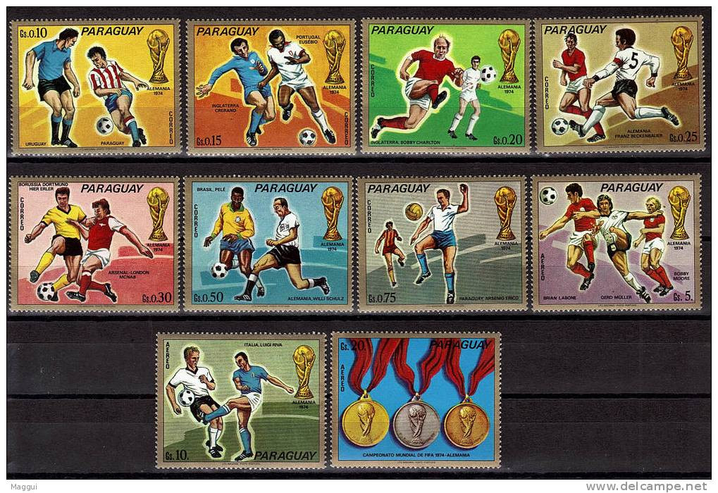 PARAGUAY  N°1325/31  PA 655/57   * * ( Cote 8e ) Cup 1974 Football  Soccer Fussball - 1974 – Westdeutschland