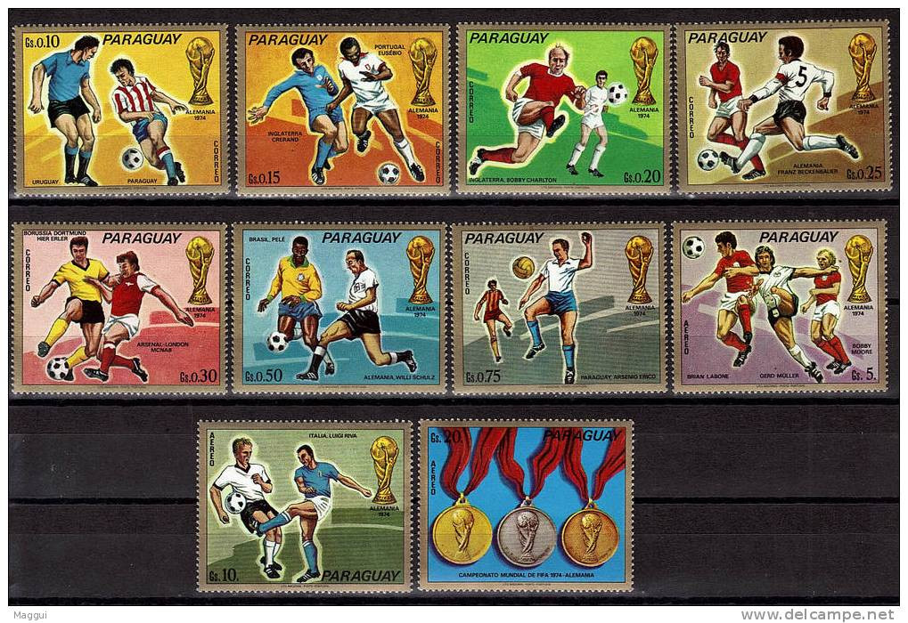 PARAGUAY  N°1325/31  PA 655/57   * * ( Cote 8e ) Cup 1974 Football  Soccer Fussball - 1974 – Germania Ovest