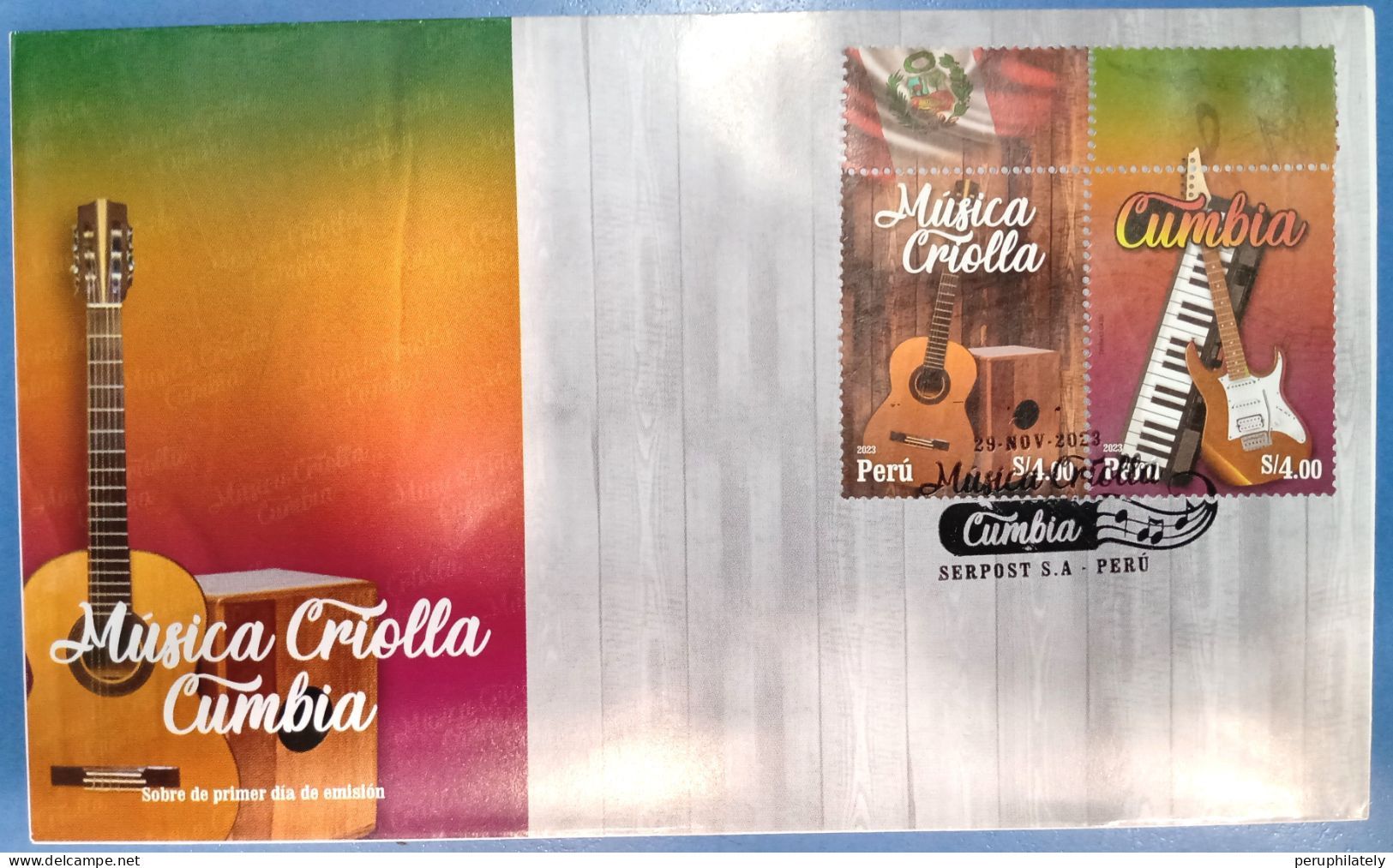 Peru FDC 2023 , Music Instruments - Pérou