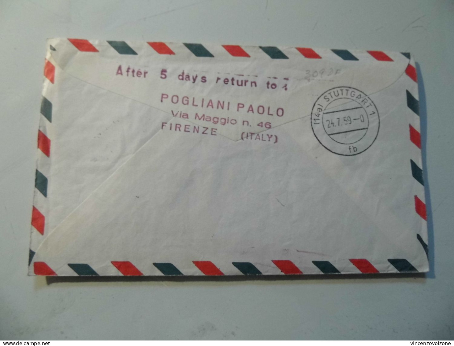 Busta Viaggiata "SAS PRIMO VOLO CARAVELLE  21 Luglio 1959 ROMA - STOCCARDA" - Lettres & Documents