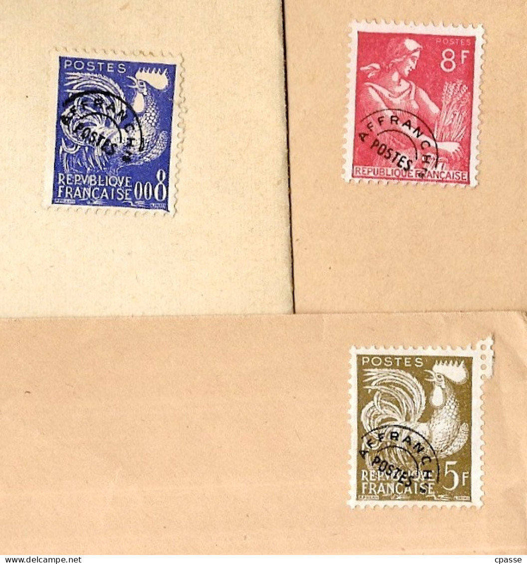 (Lot De 3) Lettre Avec Préoblitéré Type COQ GAULOIS (2) + MOISSONNEUSE ** Préos Préoblitérés - 1953-1960