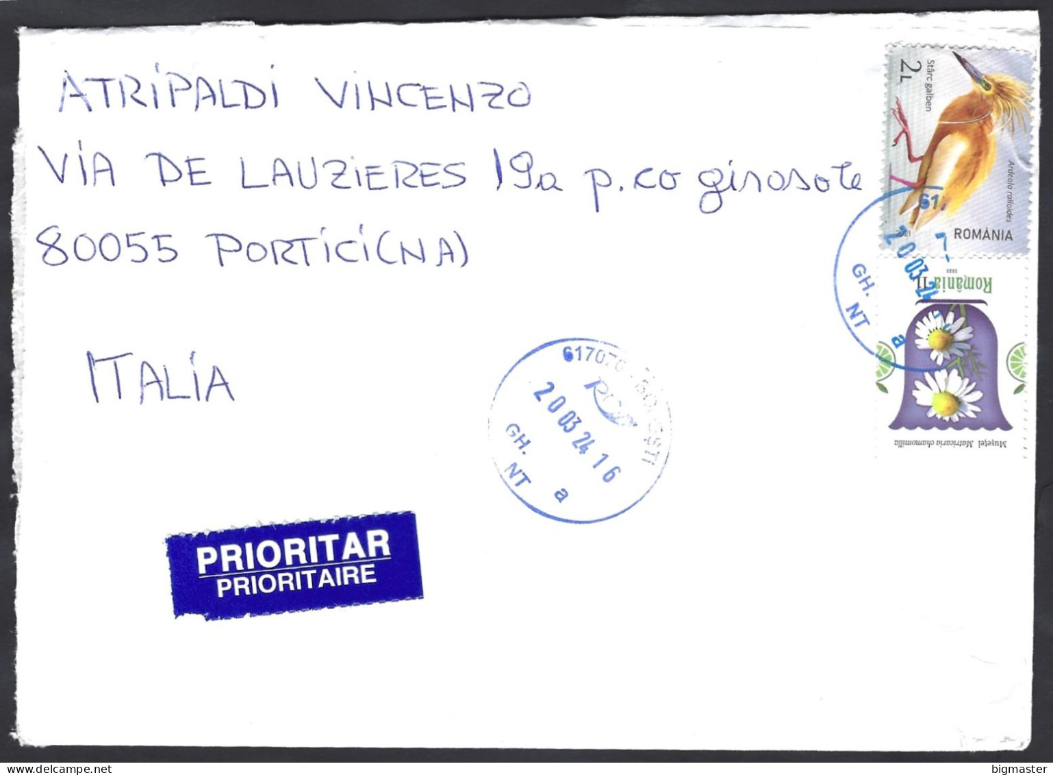 ROMANIA 2024 PRIORITARIA  2 Val Fu - Storia Postale