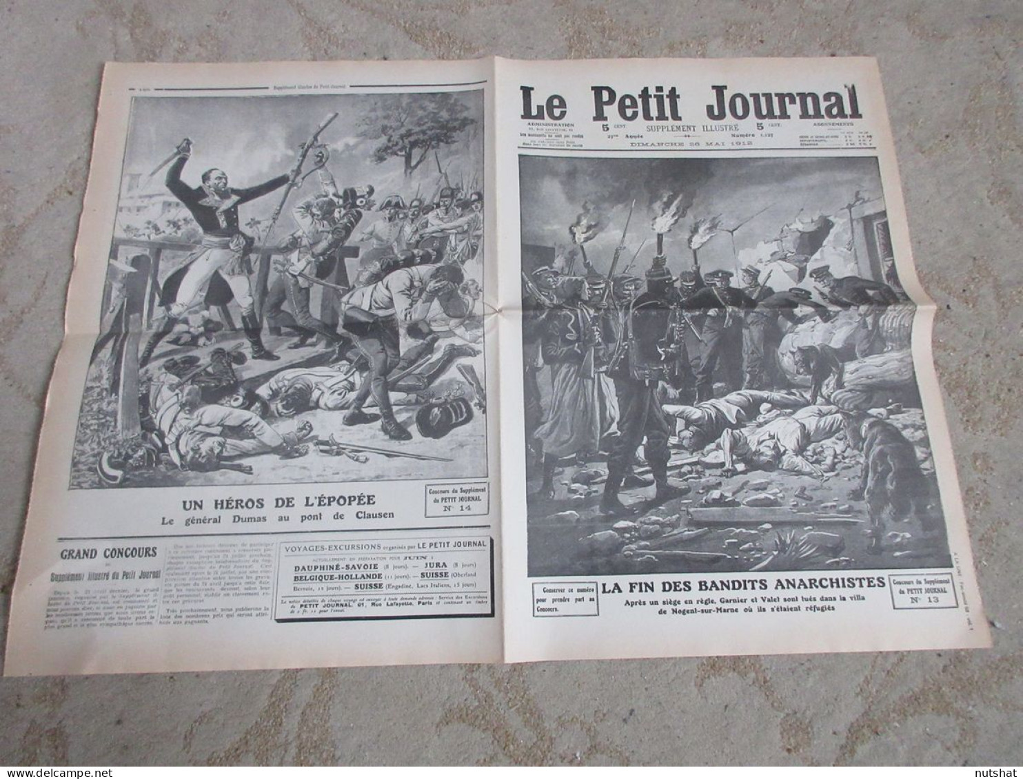 PRESSE FAC SIMILE 58 Le PETIT JOURNAL 26.05.1912 Alexandre DUMAS Par Ernest LAUT - Le Petit Journal