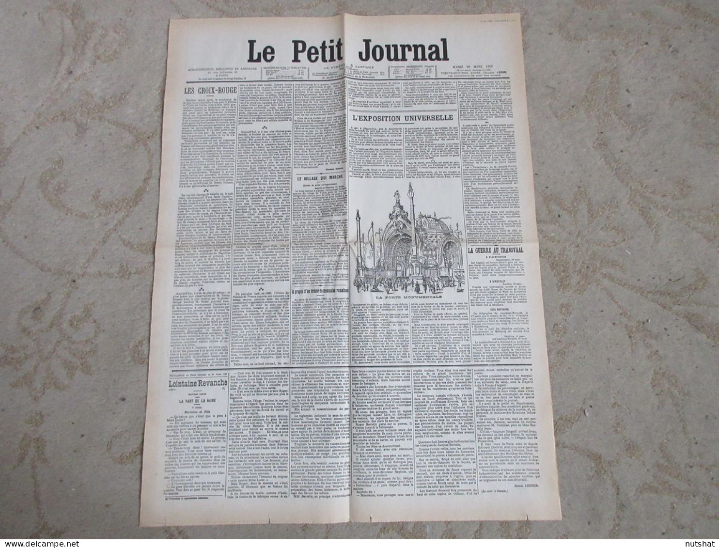 PRESSE FAC SIMILE 06 Le PETIT JOURNAL 20.03.1900 EXPO PARIS PORTE MONUMENTALE - Le Petit Journal