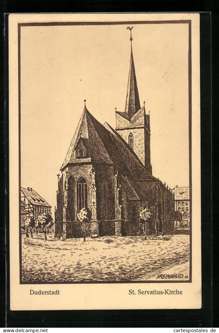 Künstler-AK Duderstadt, St. Servatius-Kirche  - Duderstadt