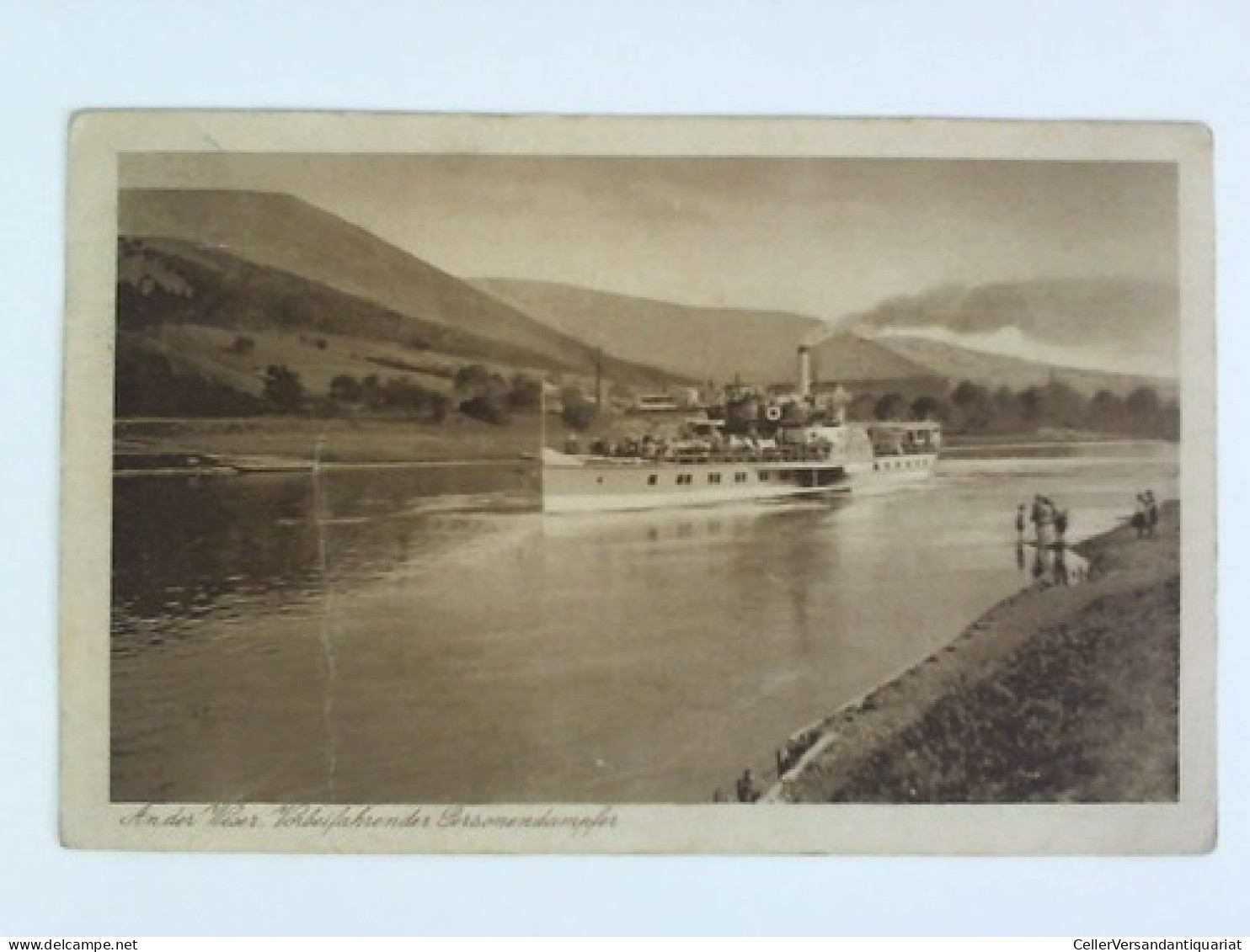 Postkarte: An Der Weser - Vorbeifahrender Personendampfer Von Dampfschifffahrt - Non Classés