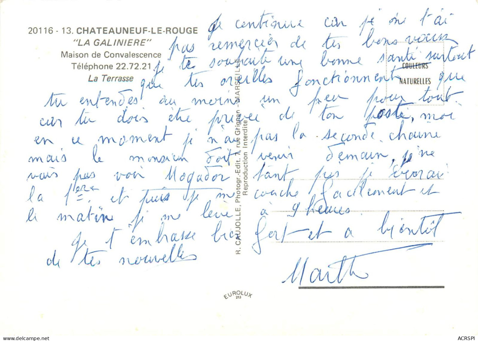 Chateauneuf Le Rouge, La Galiniere, La Terrasse (scan Recto-verso) KEVREN0125 - Les Caillols, La Valentine