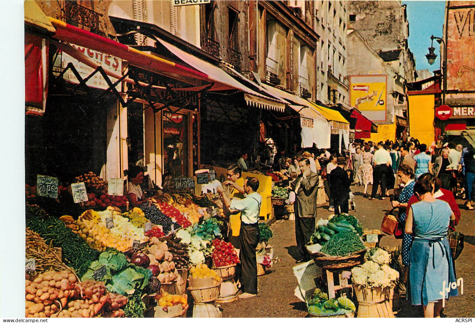 Paris, Rue Mouffetard, Marchand De Fruits Et Legumes (scan Recto-verso) KEVREN0120 - Petits Métiers à Paris