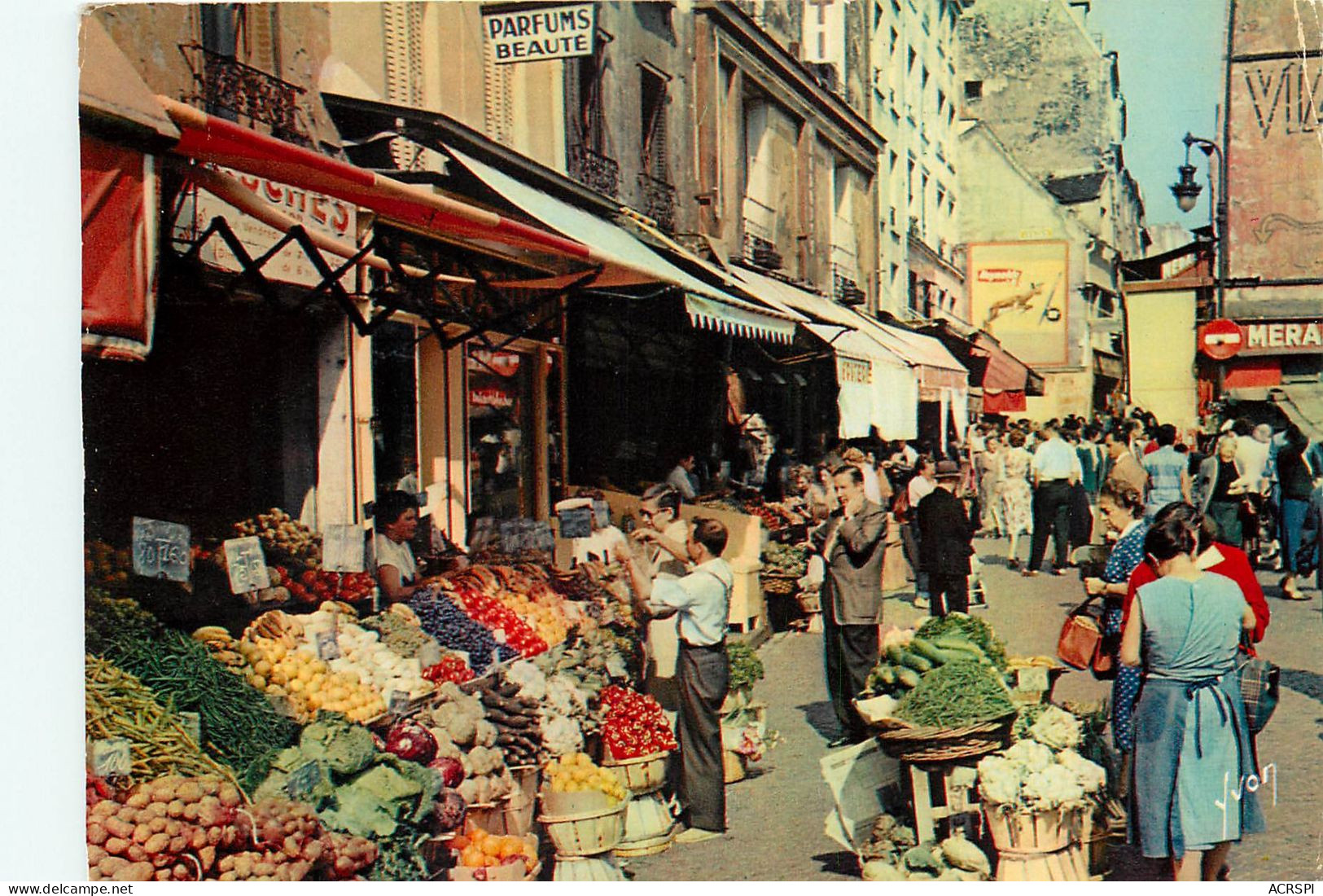 Paris, Rue Mouffetard,  Marchand De Fruits Et Legumes 2 (scan Recto-verso) KEVREN0120 - Petits Métiers à Paris