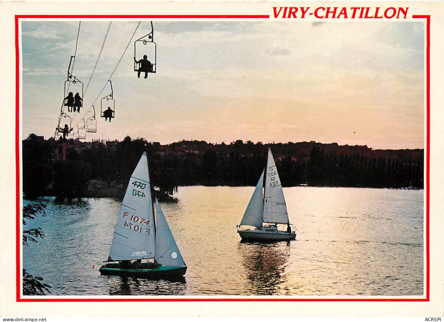 Viry Chatillon, Le Lac, Coucher De Soleil (scan Recto-verso) KEVREN0107 - Viry-Châtillon