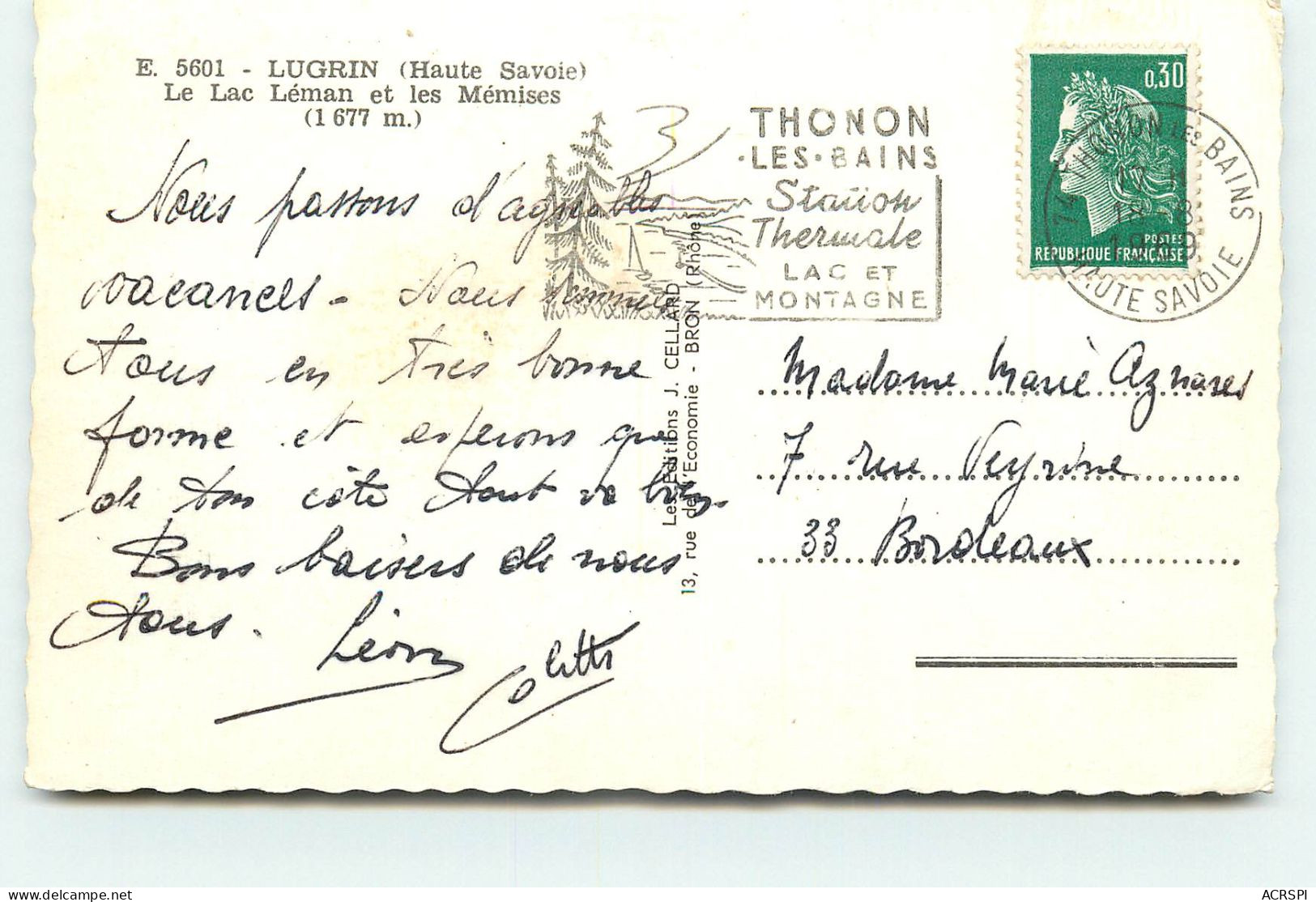 Lugrin, Le Lac Leman, Les Memises (scan Recto-verso) KEVREN0100 - Lugrin