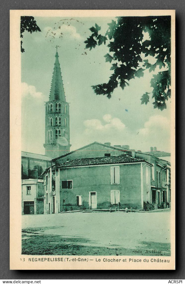 Negrepelisse, Le Clocher, Place Du Chateau (scan Recto-verso) KEVREN0152 - Negrepelisse