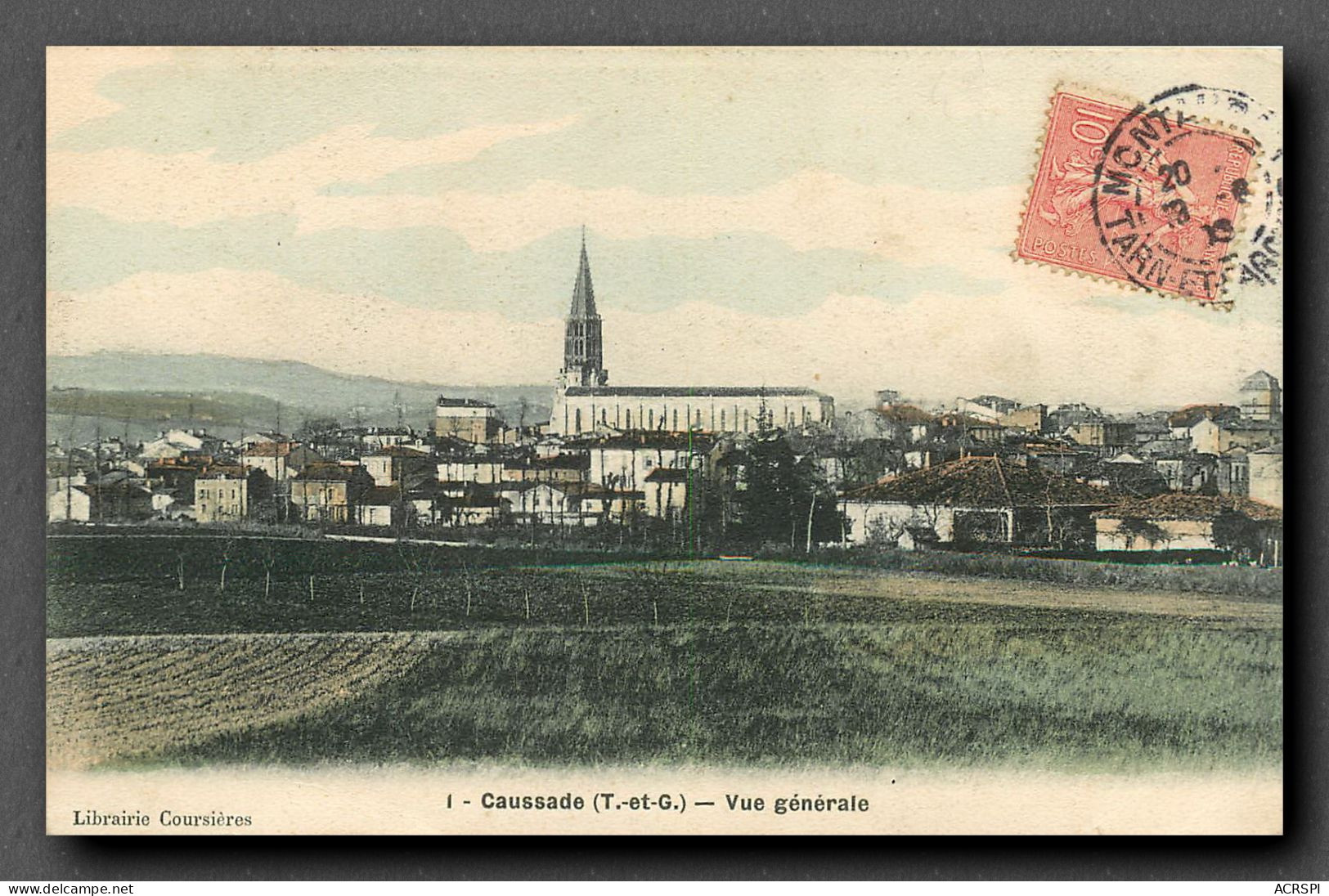 Caussade, Vue Generale, L'Eglise (scan Recto-verso) KEVREN0152 - Caussade