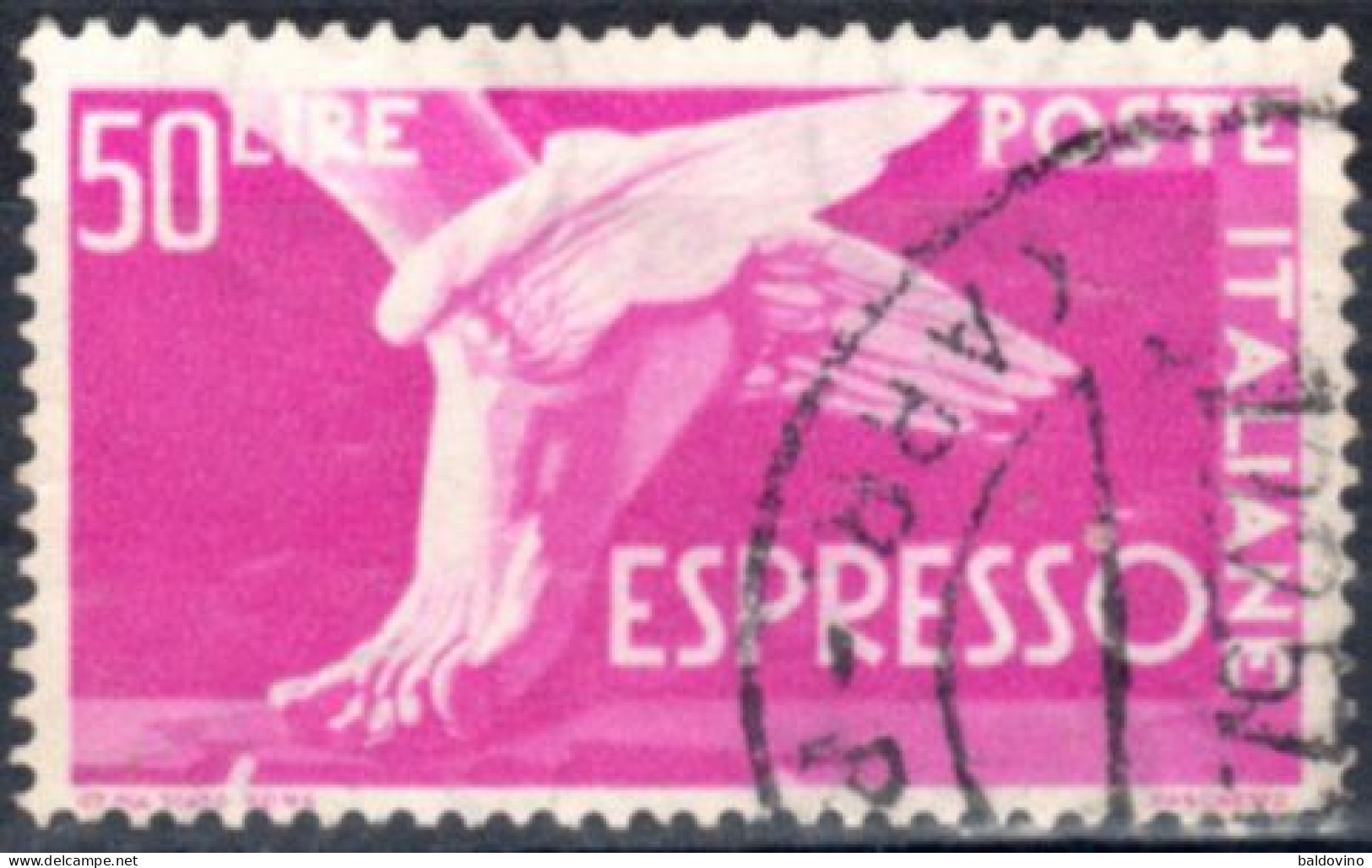 Italia 1945/55 Espresso 6 Valori: 5 -10 -15- 50 - 60 £. Filigrana Ruota Alata + 50 £ Filigrana Stelle - Express/pneumatic Mail