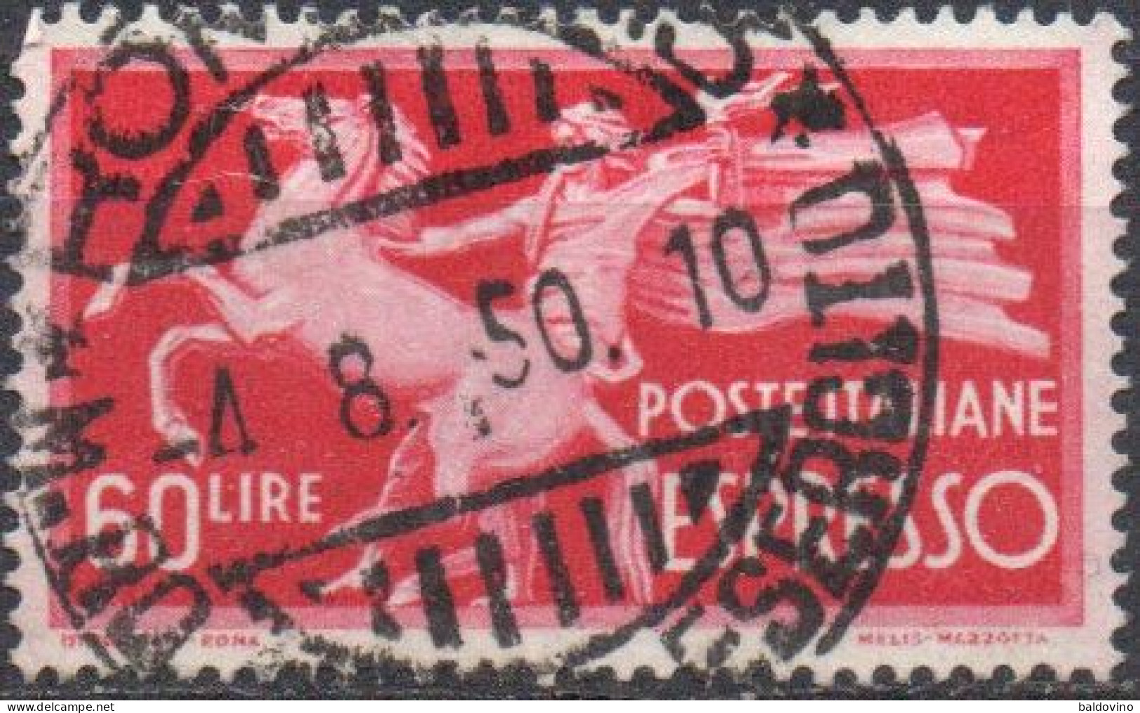 Italia 1945/55 Espresso 6 Valori: 5 -10 -15- 50 - 60 £. Filigrana Ruota Alata + 50 £ Filigrana Stelle - Correo Urgente/neumático