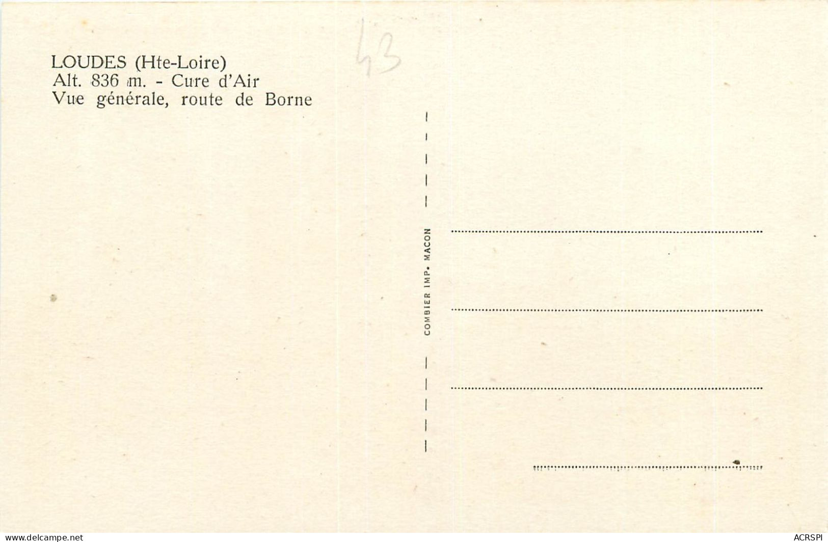 Loudes, Vue Generale (scan Recto-verso) KEVREN0163 - Loudes