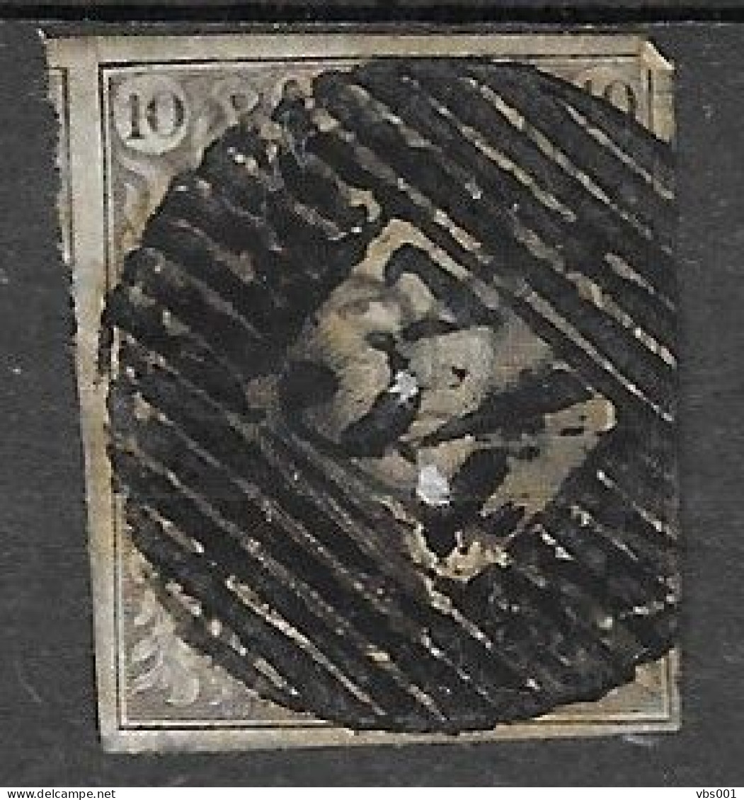 OBP10 Met 4 Randen En Gebuur, Met Balkstempel P34 Dison (hoekplooitje Rechtsboven, Zie Scans) - 1858-1862 Medaillen (9/12)