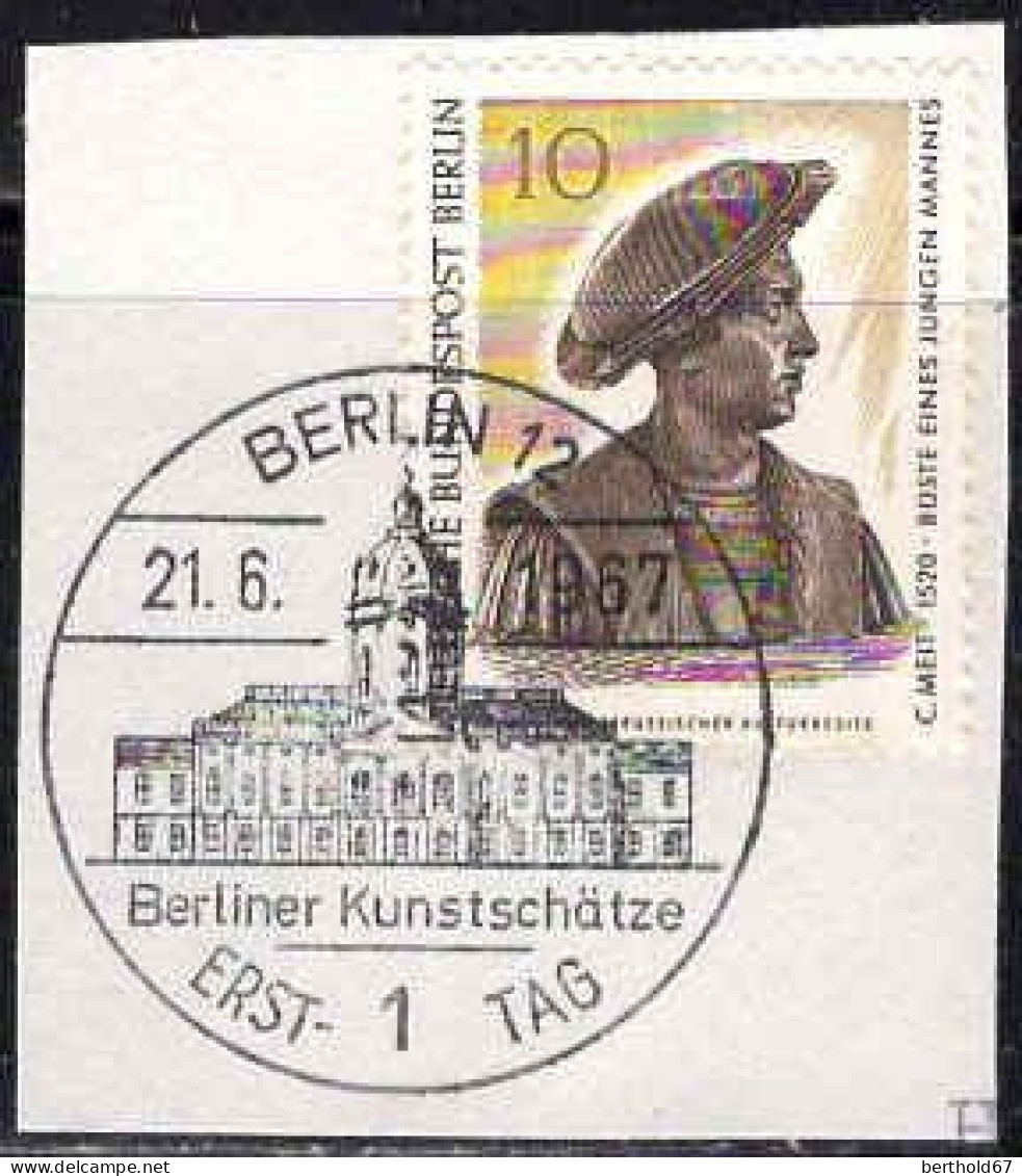 Berlin Poste Obl Yv:278 Mi:303 C.Meit Büste Eines Jungen Mannes Fdc Sur Fragment (TB Cachet à Date) - Other & Unclassified
