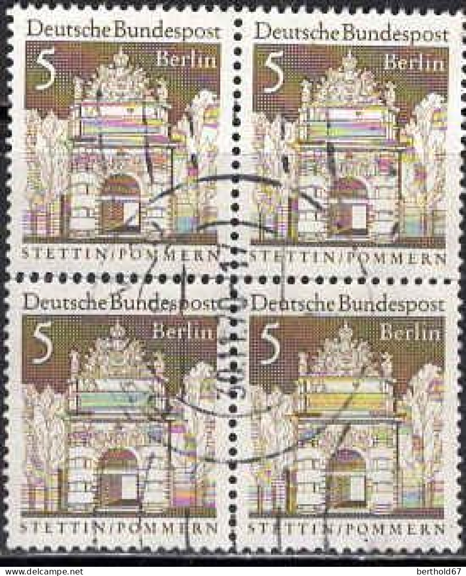 Berlin Poste Obl Yv:246 Mi:270 Berliner Tor Stettin Pommern Bloc De 4 (Beau Cachet Rond) - Used Stamps