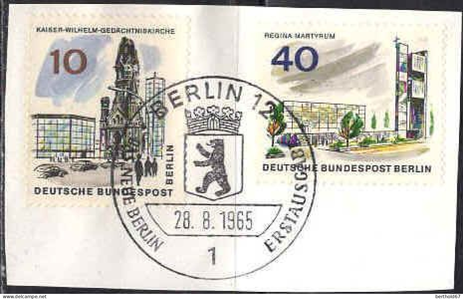 Berlin Poste Obl Yv:230-235 Bâtiments De Berlin (TB Cachet à Date) Sur Fragment - Oblitérés
