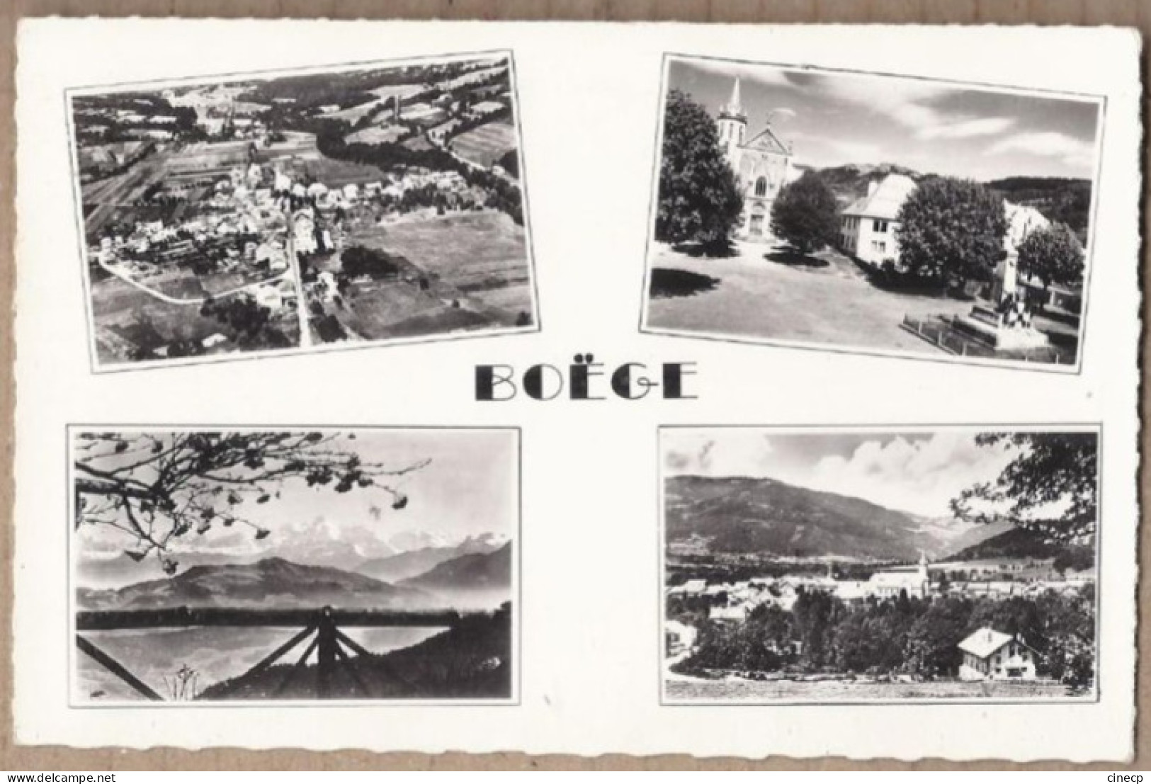 CPSM 74 - BOEGE - BOËGE - TB CP Multivue Dont Vue Générale , Place Centre Village + Vue Intérieure - Boëge