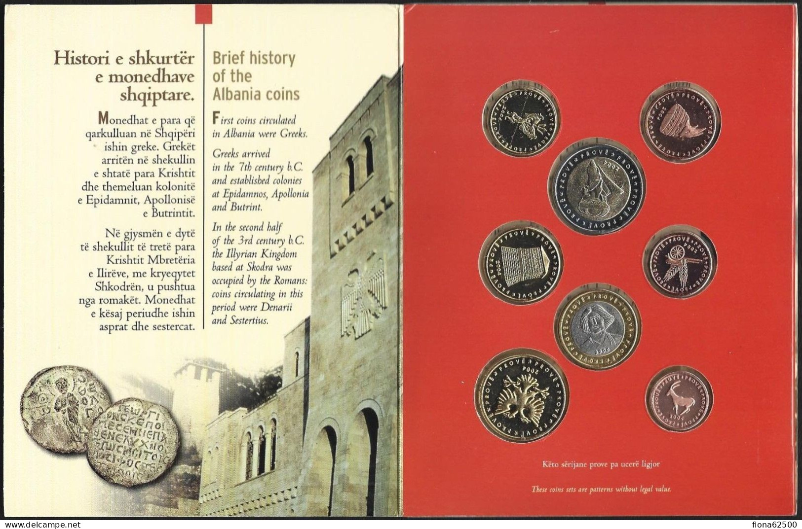 SERIE € ESSAIS 2004 . ALBANIE . - Private Proofs / Unofficial