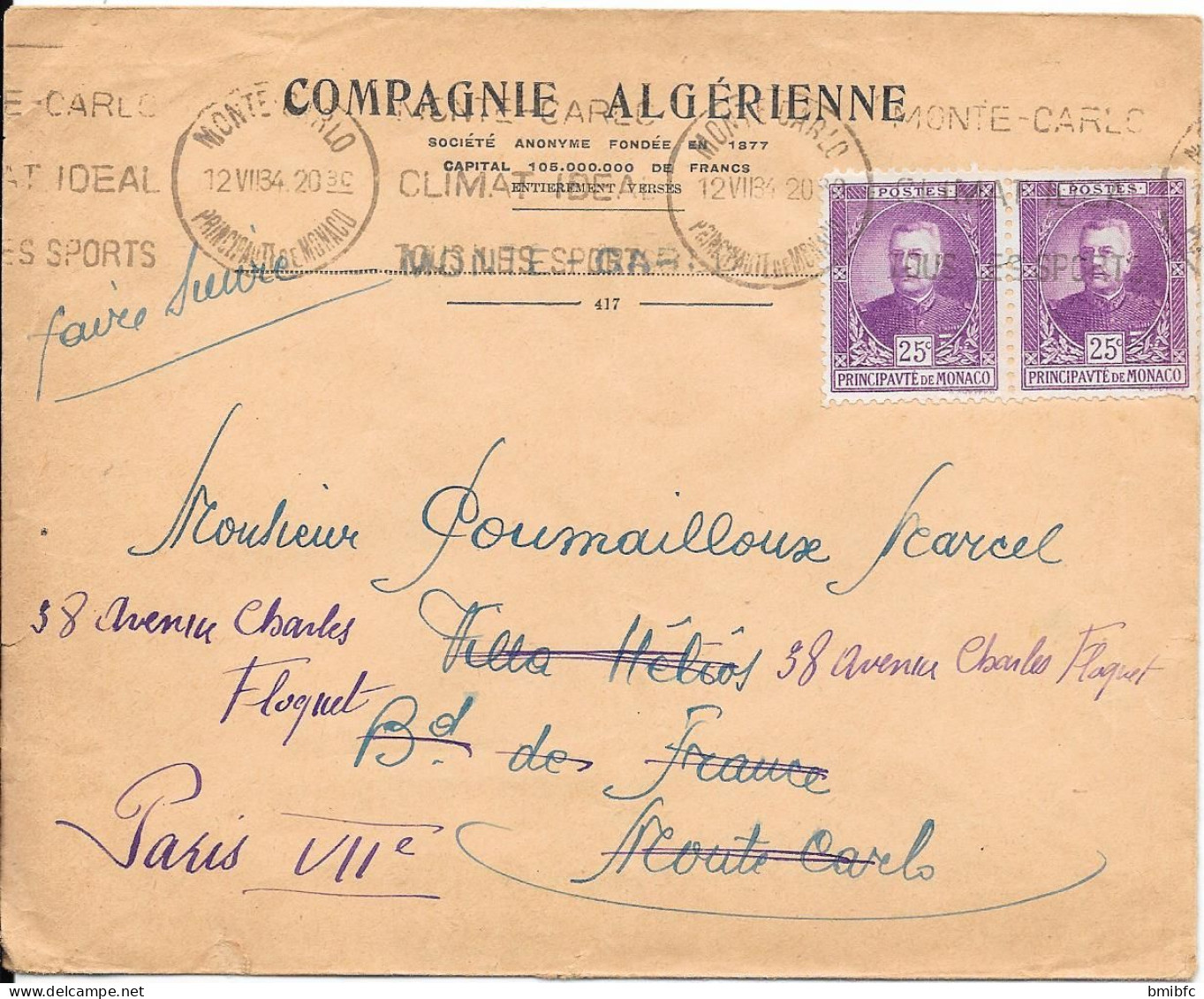 1934 Sur Lettre De La COMPAGNIE ALGÉRIENNE - Covers & Documents