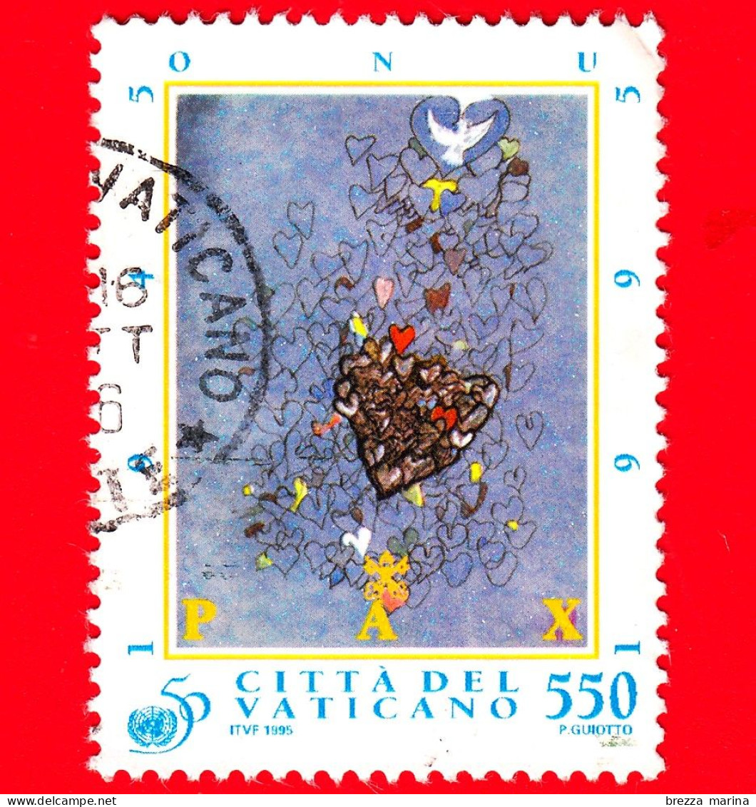 VATICANO - Usato - 1995 - 50 Anni Della Fondazione Dell'organizzazione Delle Nazioni Unite - PAX -  550 L. • Dipinto - Gebruikt