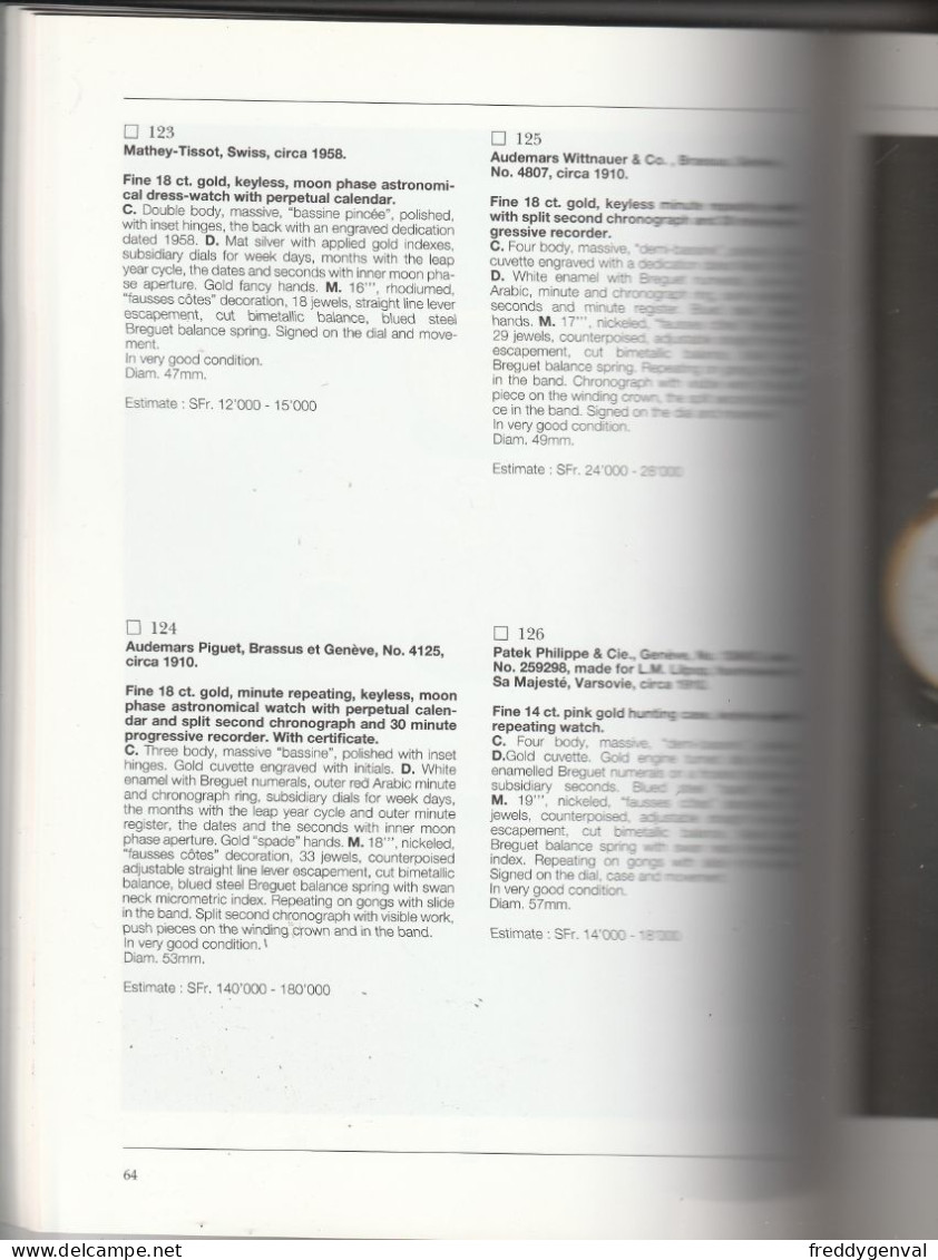 MONTRES ANTIQUORUM CATALOGUE VENTE  IMPORTANT WATCHES, WRISTWATCHES AND CLOCKS GENEVE 1992 - Themengebiet Sammeln