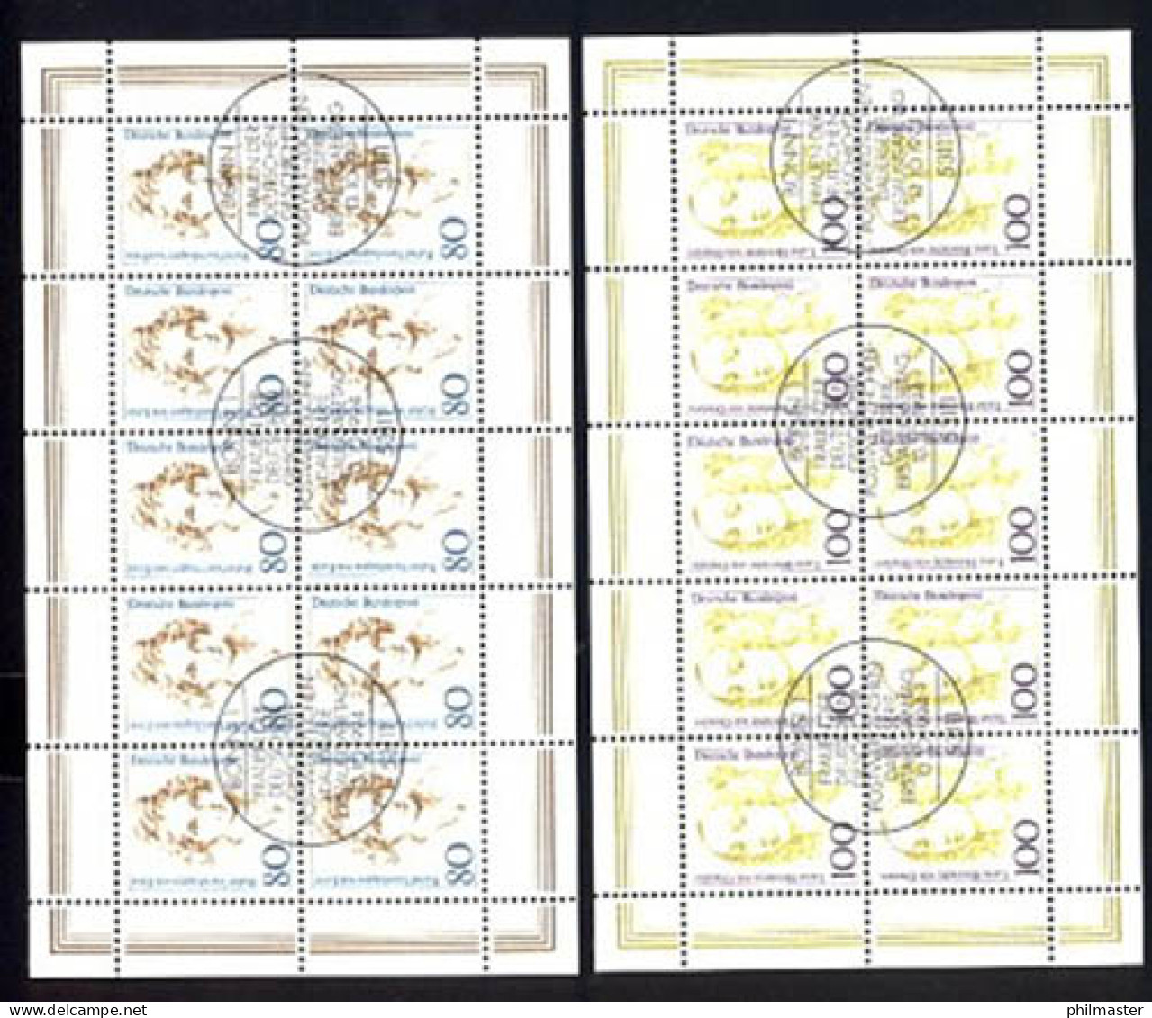 1755-1756 Frauen 80/100 Pf, 10er-Bogen-Satz ESSt BONN - 1991-2000