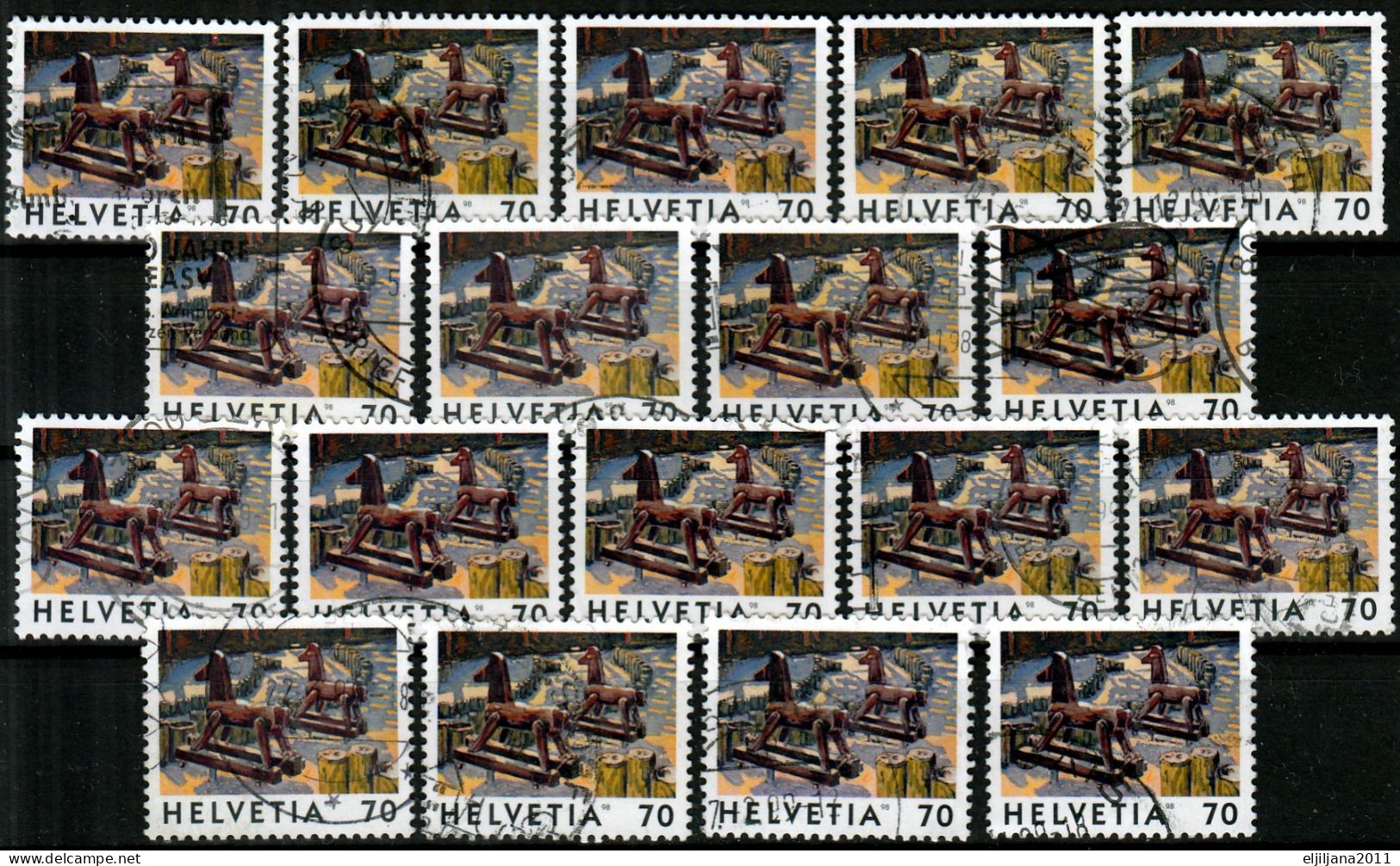 Switzerland / Helvetia / Schweiz / Suisse 1998 ⁕ Deux Chevaux Mi.1646 ⁕ 18v Used - Used Stamps