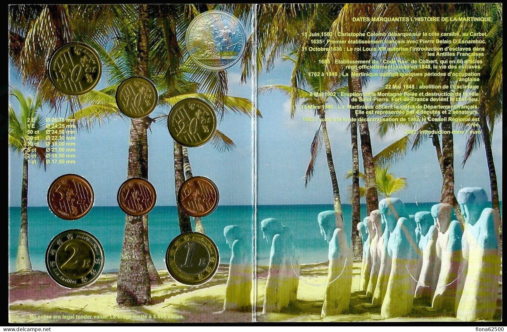 MARTINIQUE . SERIE EUROS 2005 . ESSAIS . - Private Proofs / Unofficial