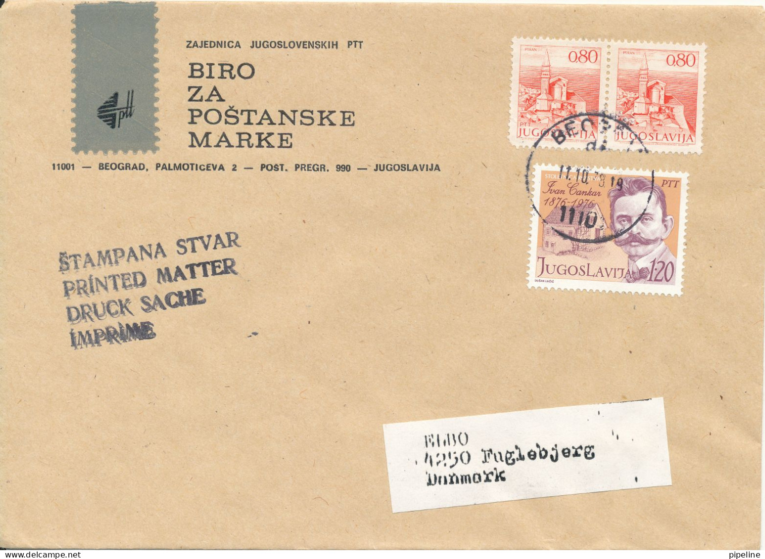 Yugoslavia Cover Sent To Denmark Beograd 11-10-1978 Topic Stamps - Briefe U. Dokumente