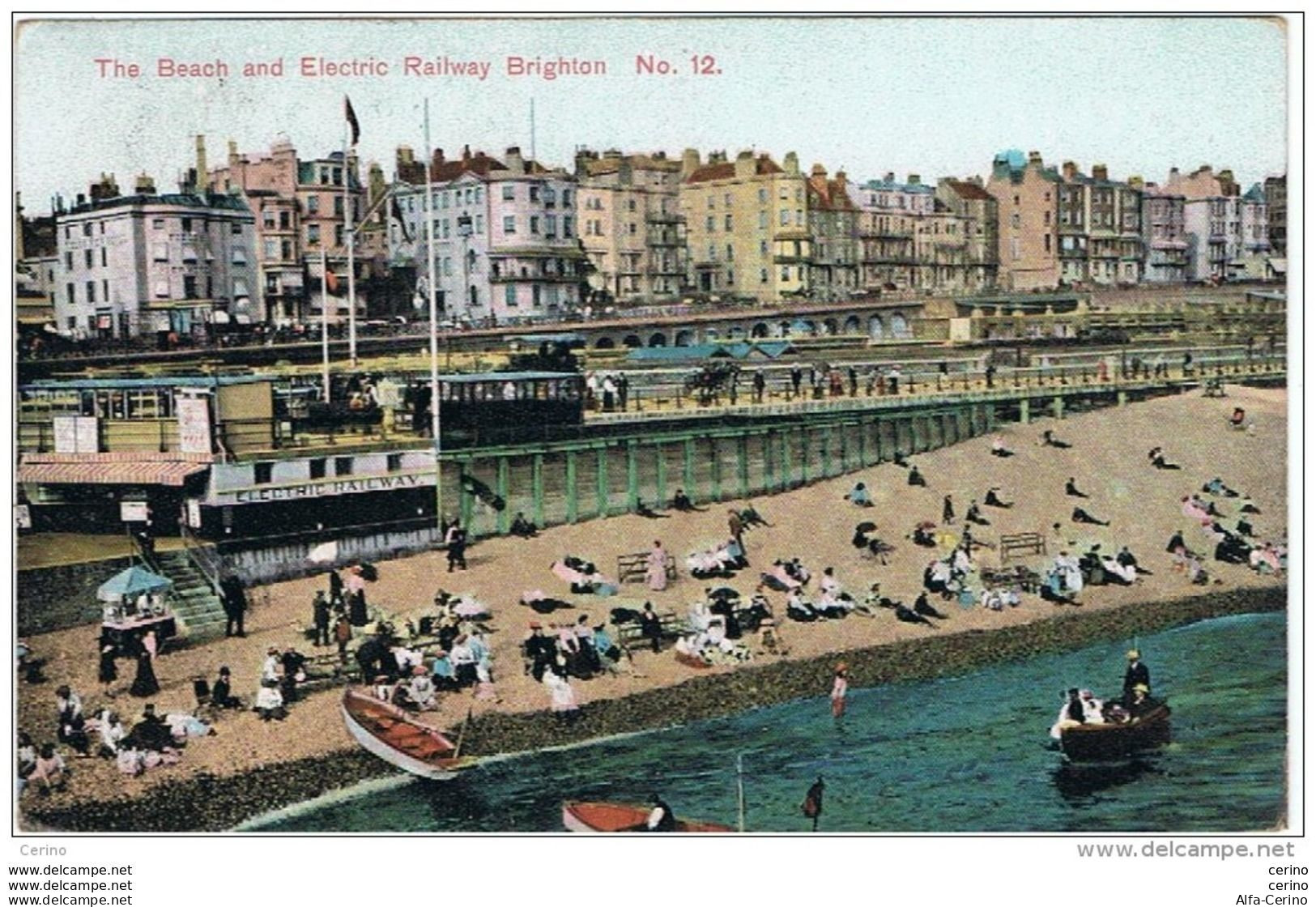 BRIGHTON:  THE  BEACH  AND  ELECTRIC  RAILWAY  -  TO  AUSTRIA  -  FP - Gares - Avec Trains