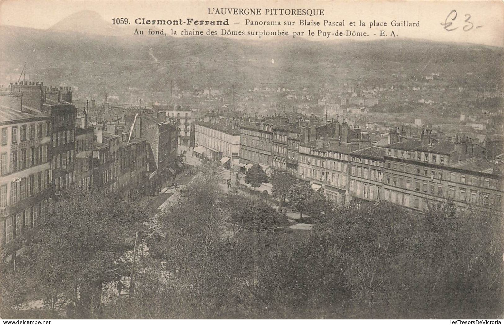 FRANCE - L'Auvergne Pittoresque - Clermont Ferrand - Panorama Sur Blaise Pascal - Carte Postale Ancienne - Clermont Ferrand