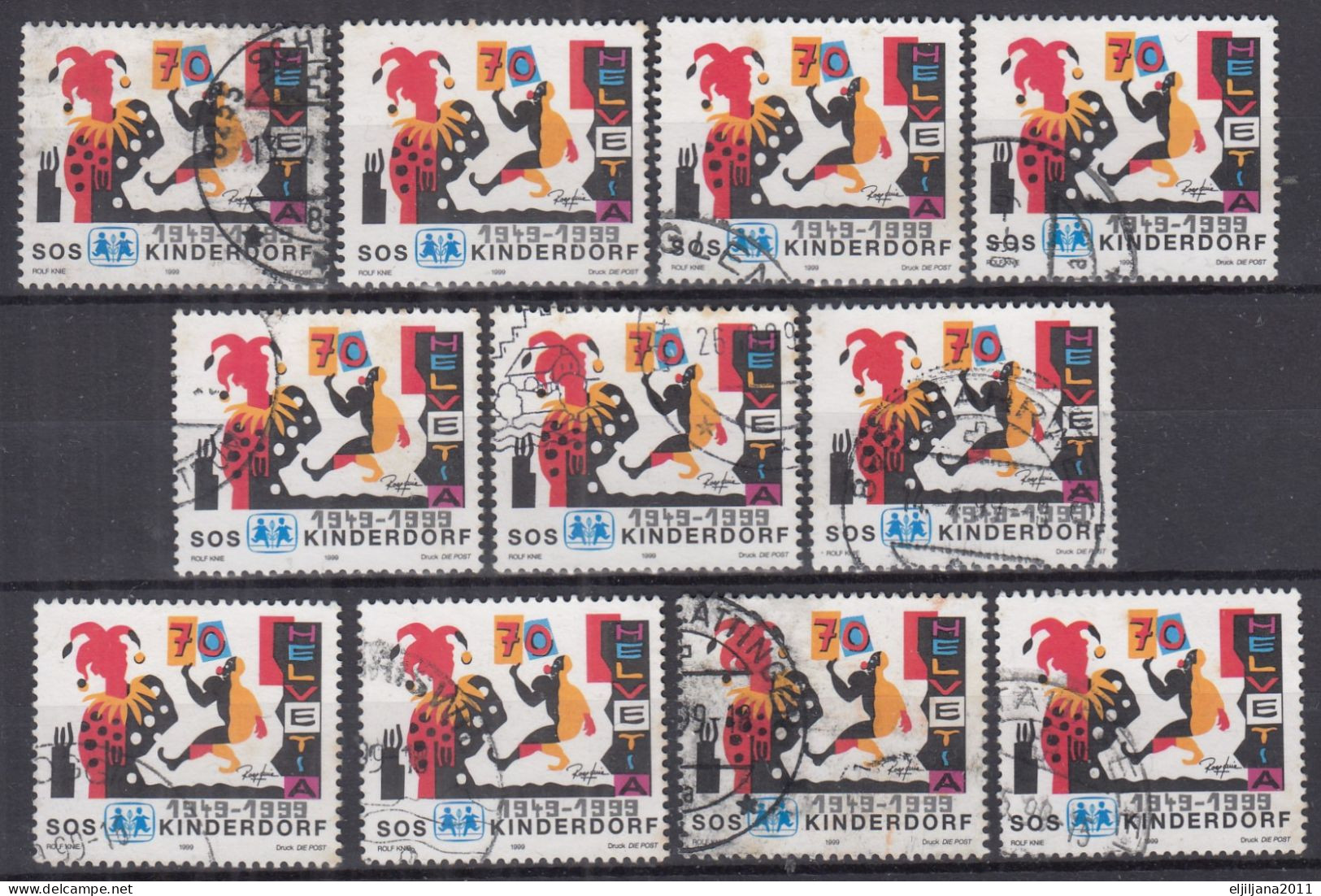 Switzerland / Helvetia / Schweiz / Suisse 1999 ⁕ Jester And Clown Mi.1686 ⁕ 11v Used - Gebruikt