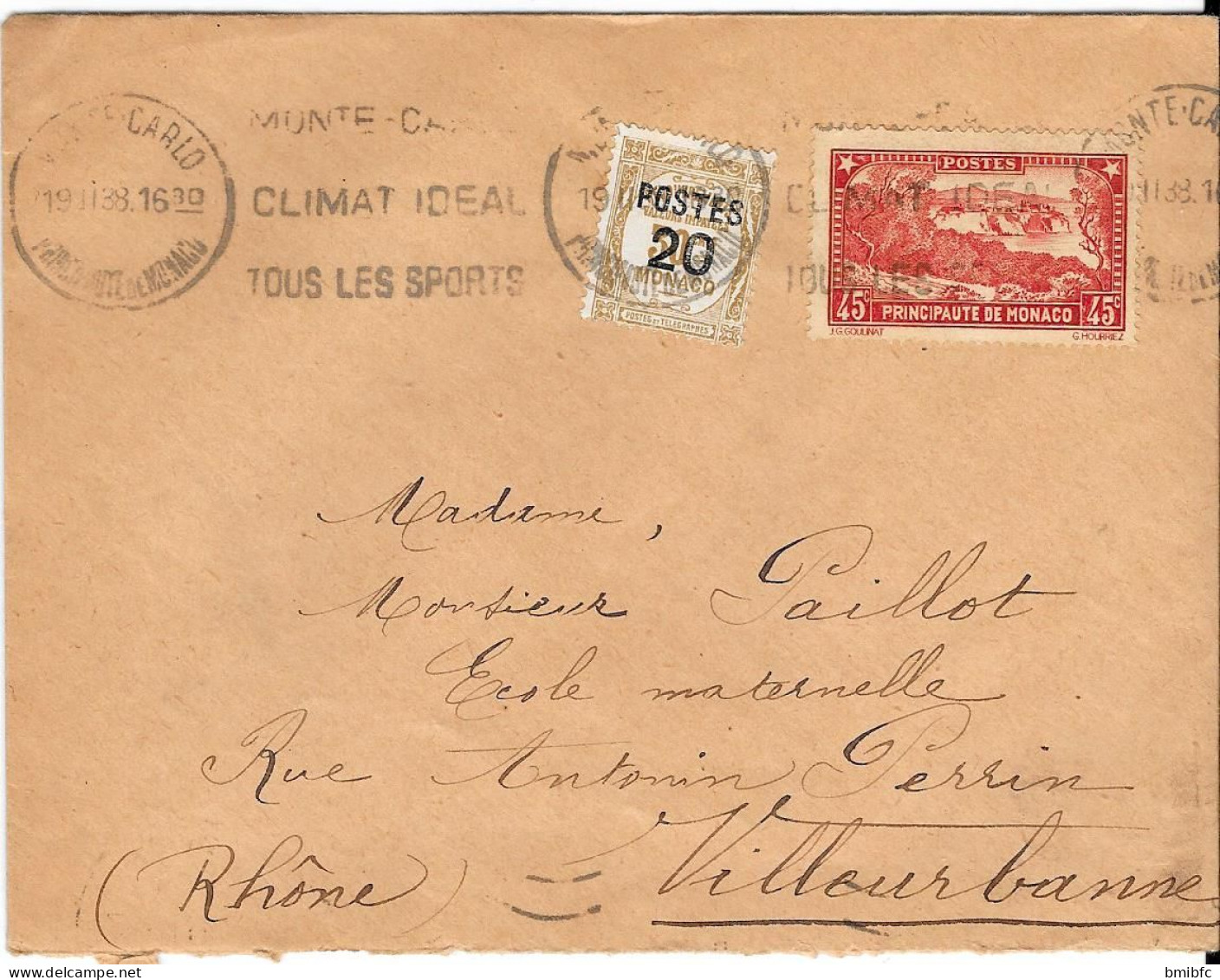 1938 Sur Lettre - Lettres & Documents