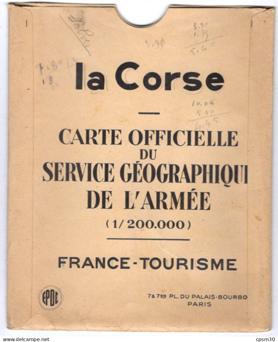 Carte Routière,CORSE Par Le Service Géographique De L'Armée, Offert Par Shell, 1/200.000 Tirage 1929 - Wegenkaarten