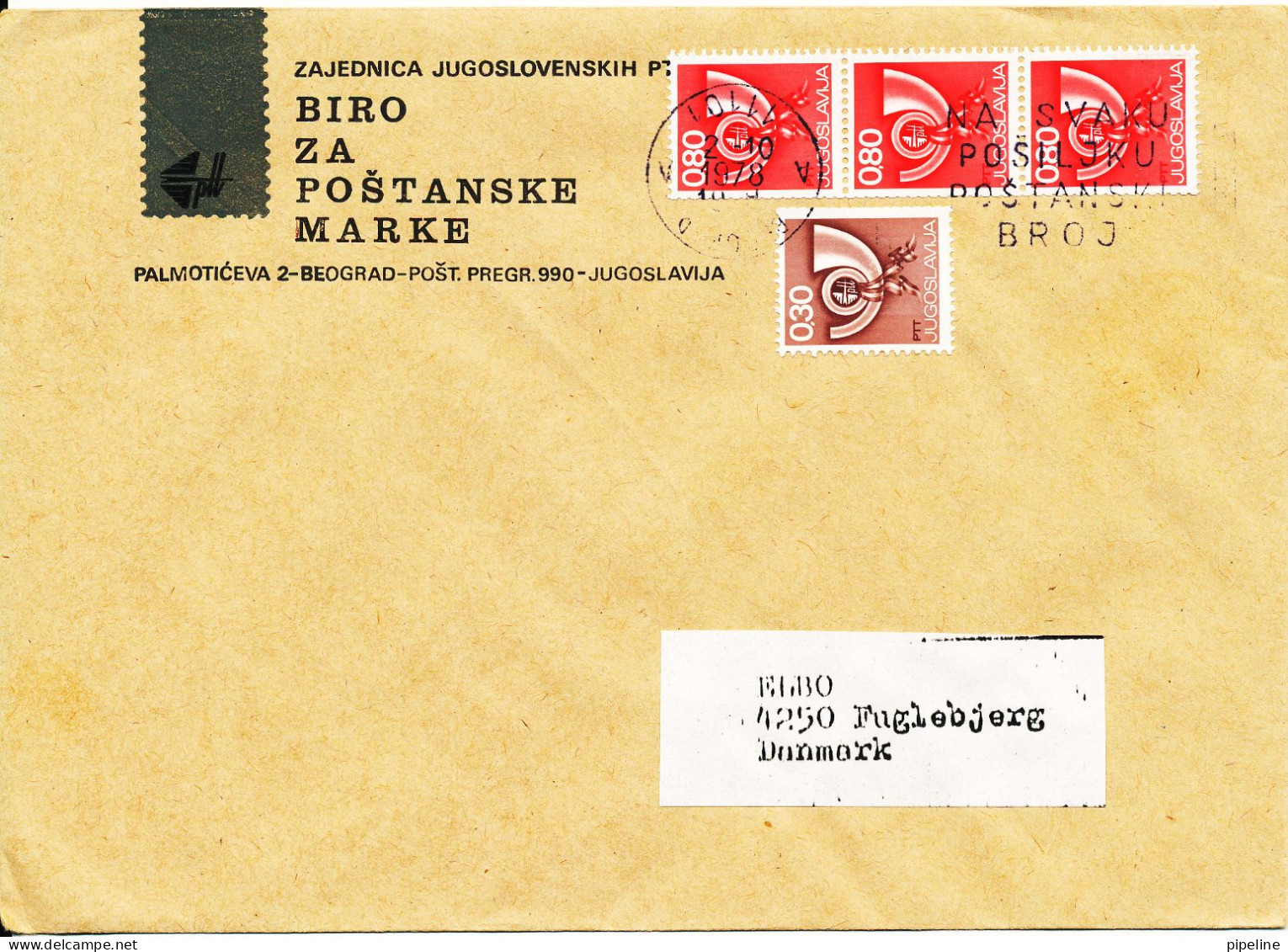 Yugoslavia Cover Sent To Denmark Beograd 18-10-1978 Topic Stamps - Cartas & Documentos