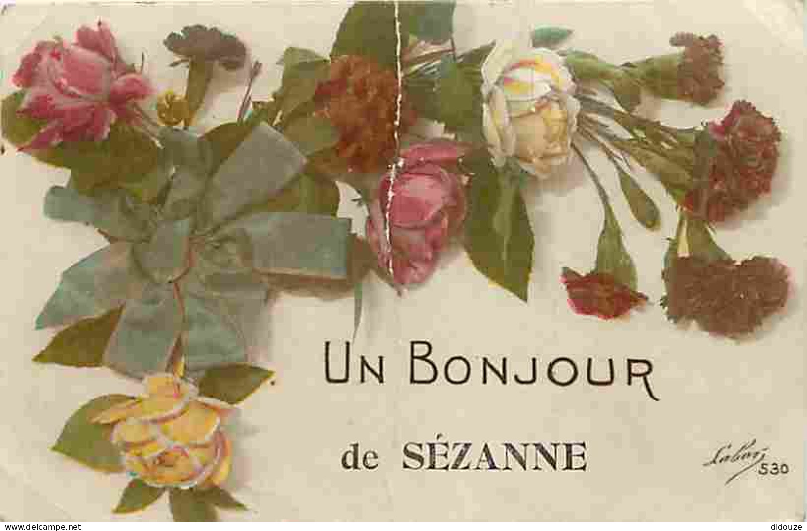 51 - Sézanne - Un Bonjour De Sézanne - Voyagée En 1918 - Etat Pli Visible - CPA - Voir Scans Recto-Verso - Sezanne