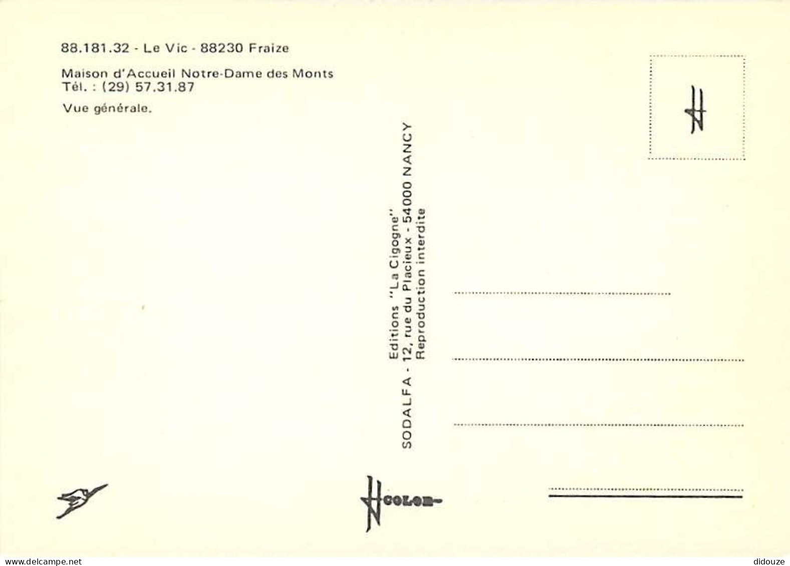 88 - Fraize - Le Vic - Maison D'Accueil Notre-Dame Des Monts - Vue Générale - Carte Neuve - CPM - Voir Scans Recto-Verso - Fraize